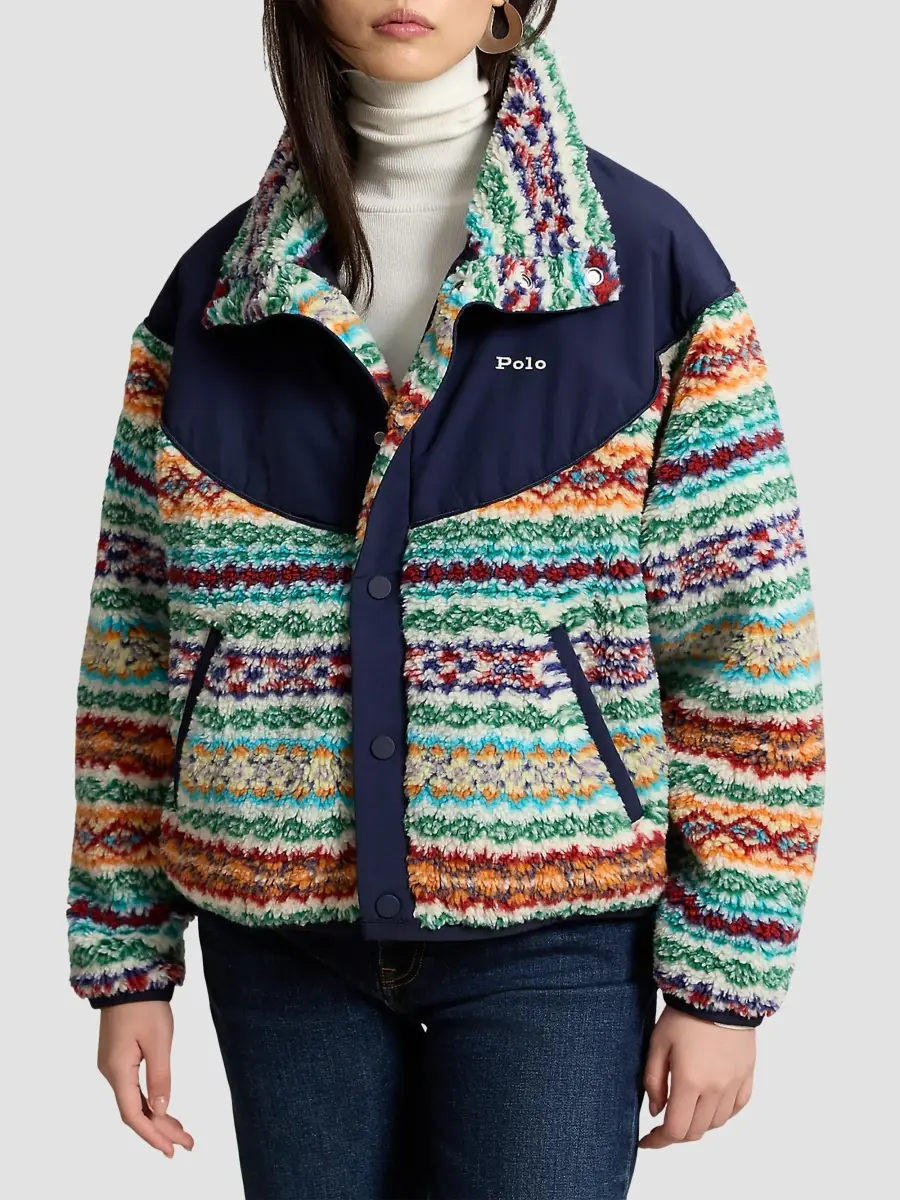 Polo Ralph Lauren Women's Jaquard High-Pile Fleece Jacket | Thumbnail 4 Polo Ralph Lauren Women's Jaquard High-Pile Fleece Jacket | Thumbnail 4