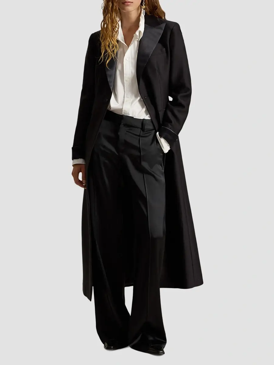 Polo Ralph Lauren Women's Wool-Silk-Crepe Longline Sport Coat | Thumbnail 2 Polo Ralph Lauren Women's Wool-Silk-Crepe Longline Sport Coat | Thumbnail 2