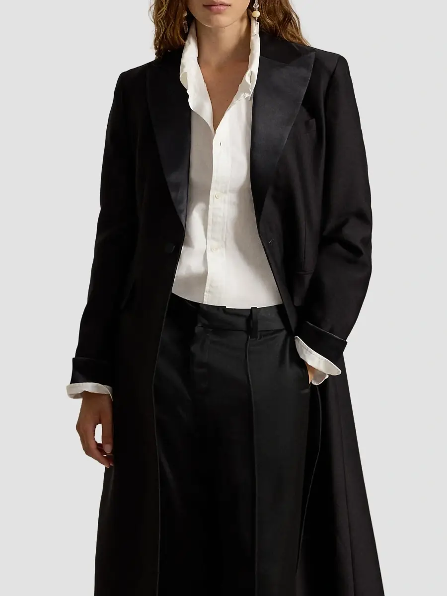 Polo Ralph Lauren Women's Wool-Silk-Crepe Longline Sport Coat | Thumbnail 4 Polo Ralph Lauren Women's Wool-Silk-Crepe Longline Sport Coat | Thumbnail 4