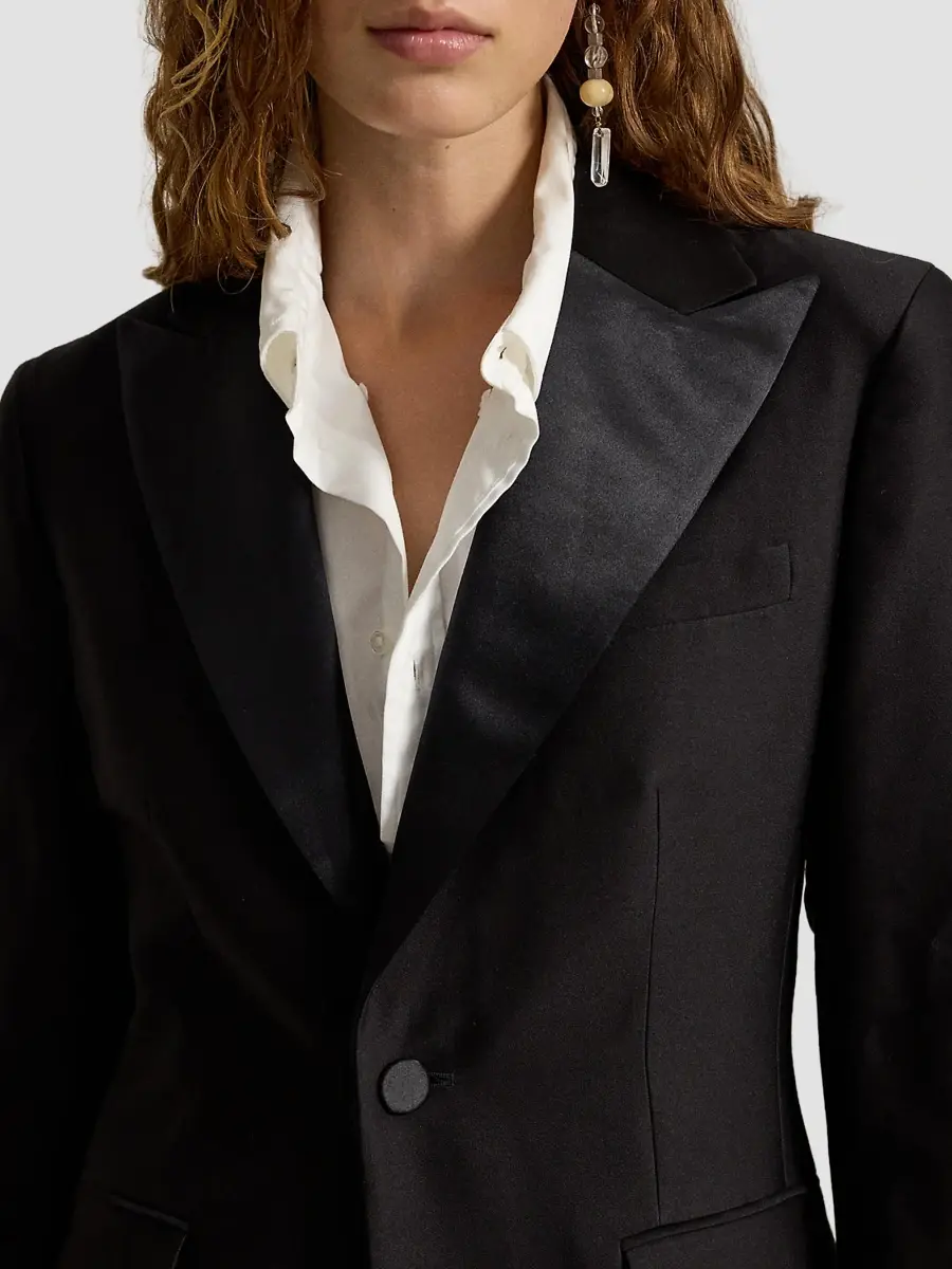 Polo Ralph Lauren Women's Wool-Silk-Crepe Longline Sport Coat | Thumbnail 5 Polo Ralph Lauren Women's Wool-Silk-Crepe Longline Sport Coat | Thumbnail 5