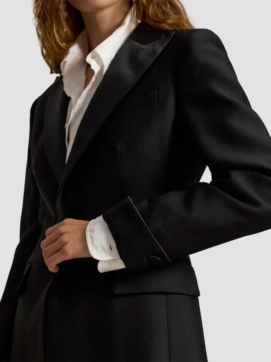 Polo Ralph Lauren Women's Wool-Silk-Crepe Longline Sport Coat | Thumbnail 6 Polo Ralph Lauren Women's Wool-Silk-Crepe Longline Sport Coat | Thumbnail 6