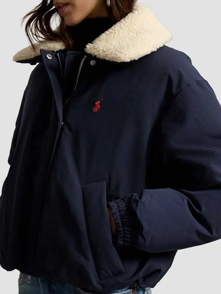 Polo Ralph Lauren Women's Matte Woven Down Bomber Jacket | Thumbnail 5 Polo Ralph Lauren Women's Matte Woven Down Bomber Jacket | Thumbnail 5