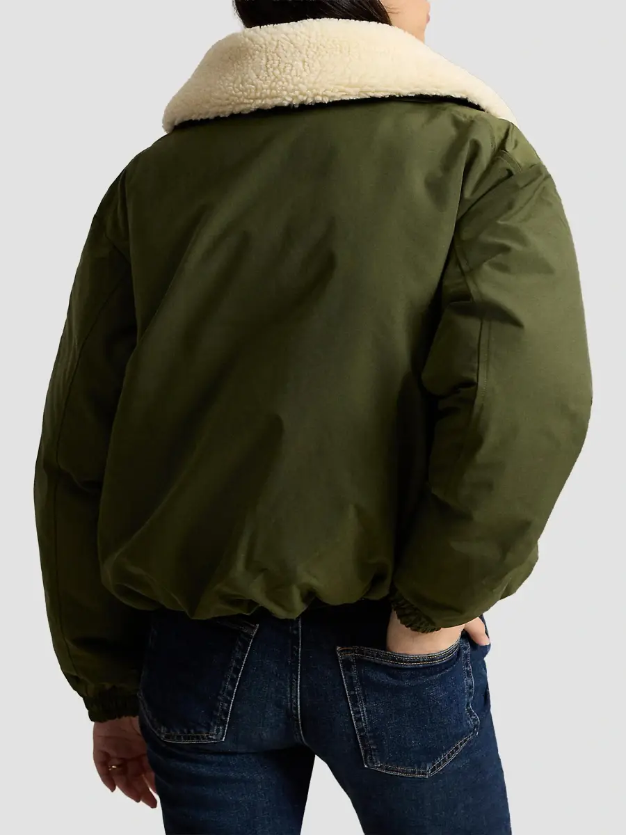Polo Ralph Lauren Women's Matte Woven Down Bomber Jacket | Thumbnail 3 Polo Ralph Lauren Women's Matte Woven Down Bomber Jacket | Thumbnail 3