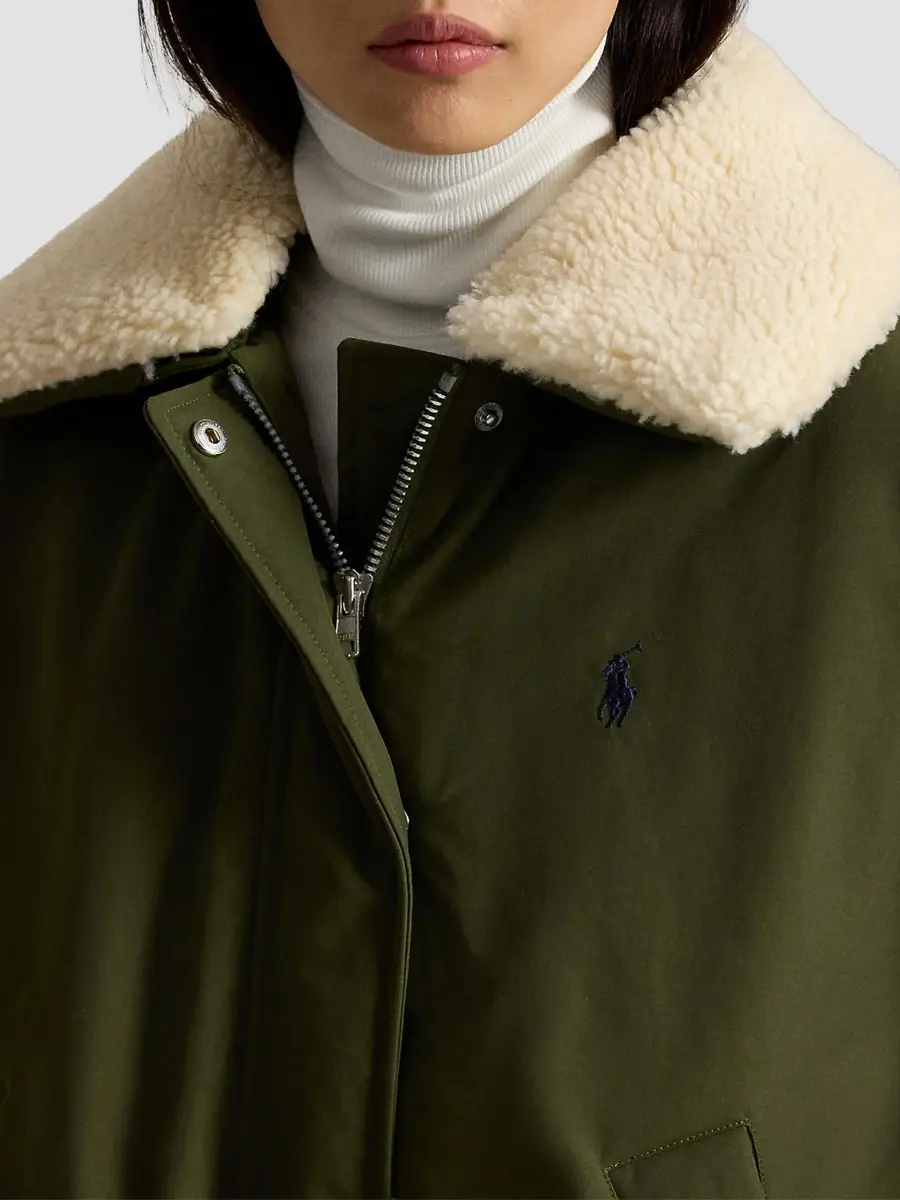 Polo Ralph Lauren Women's Matte Woven Down Bomber Jacket | Thumbnail 6 Polo Ralph Lauren Women's Matte Woven Down Bomber Jacket | Thumbnail 6