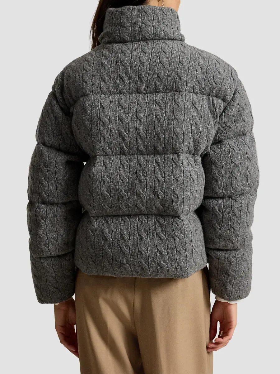 Polo Ralph Lauren Women's Cable-Knit Wool-Cashmere Puffer Jacket | Thumbnail 3
