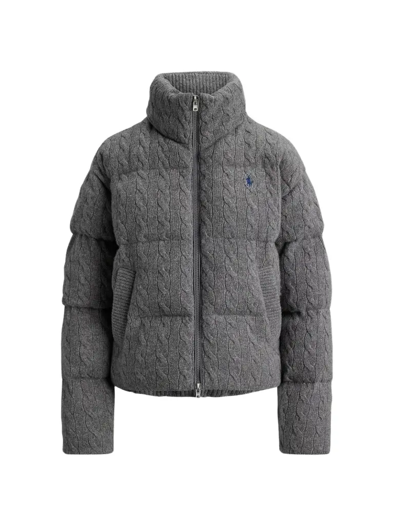 Women's Cable-Knit Wool-Cashmere Puffer Jacket