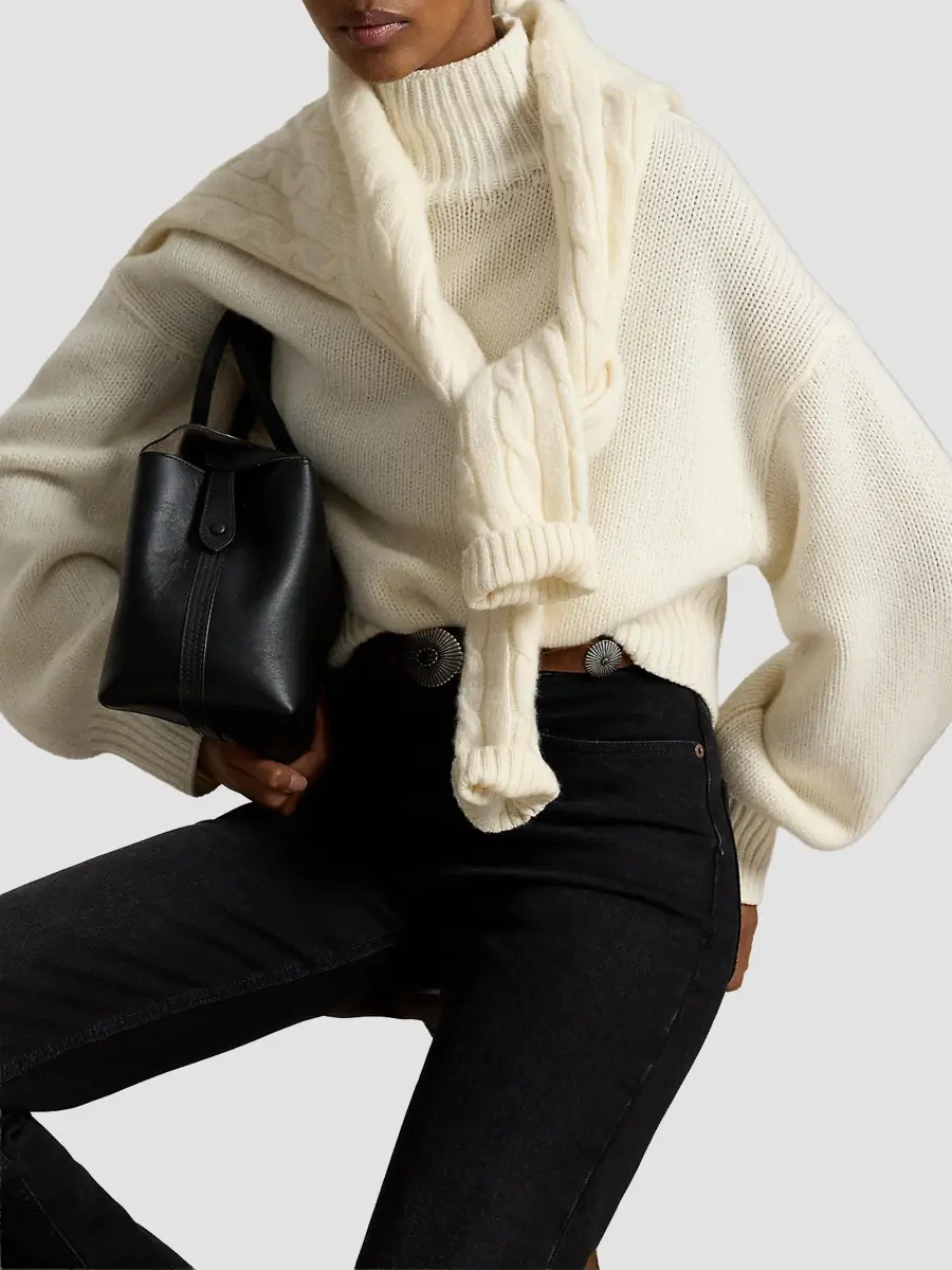 Polo Ralph Lauren Women's Cashmere Funnel-Neck Sweater | Thumbnail 7 Polo Ralph Lauren Women's Cashmere Funnel-Neck Sweater | Thumbnail 7