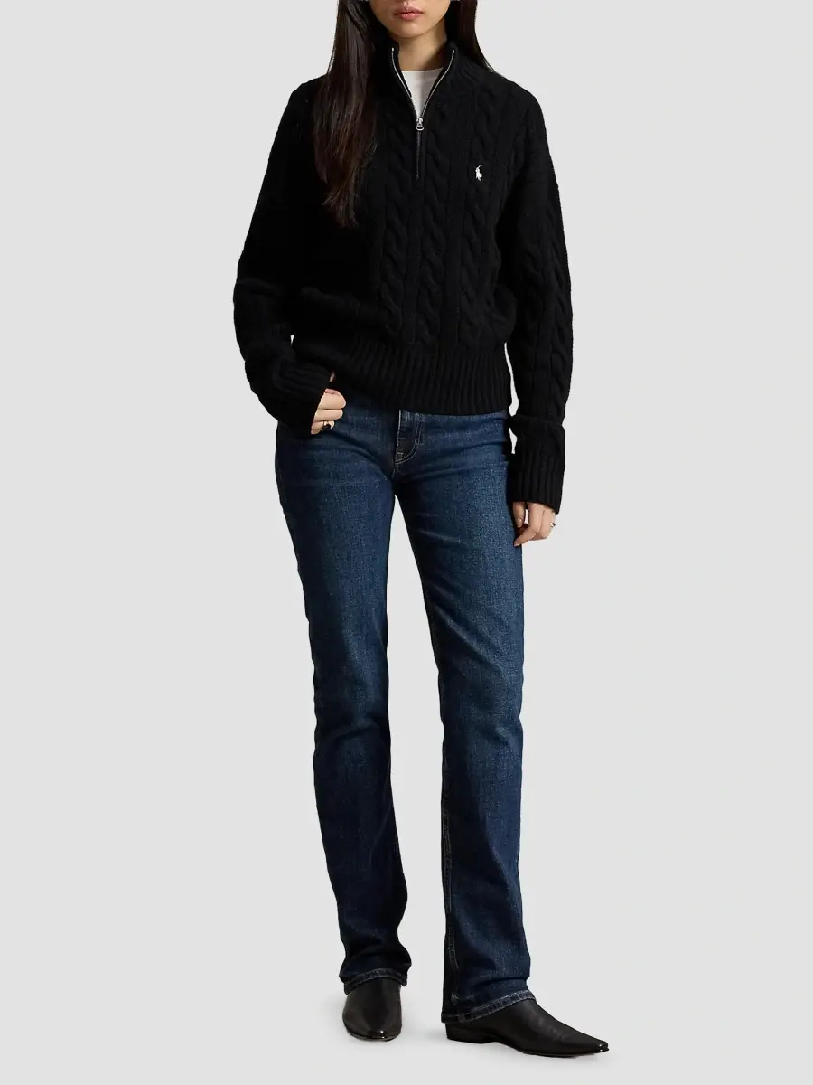 Polo Ralph Lauren Women's Cable-Knit Wool-Cashmere Half-Zip Sweater | Thumbnail 2 Polo Ralph Lauren Women's Cable-Knit Wool-Cashmere Half-Zip Sweater | Thumbnail 2