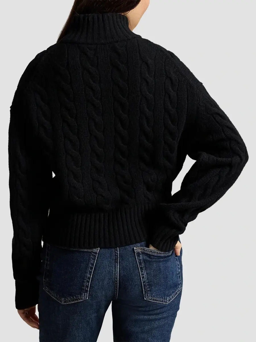 Polo Ralph Lauren Women's Cable-Knit Wool-Cashmere Half-Zip Sweater | Thumbnail 3 Polo Ralph Lauren Women's Cable-Knit Wool-Cashmere Half-Zip Sweater | Thumbnail 3