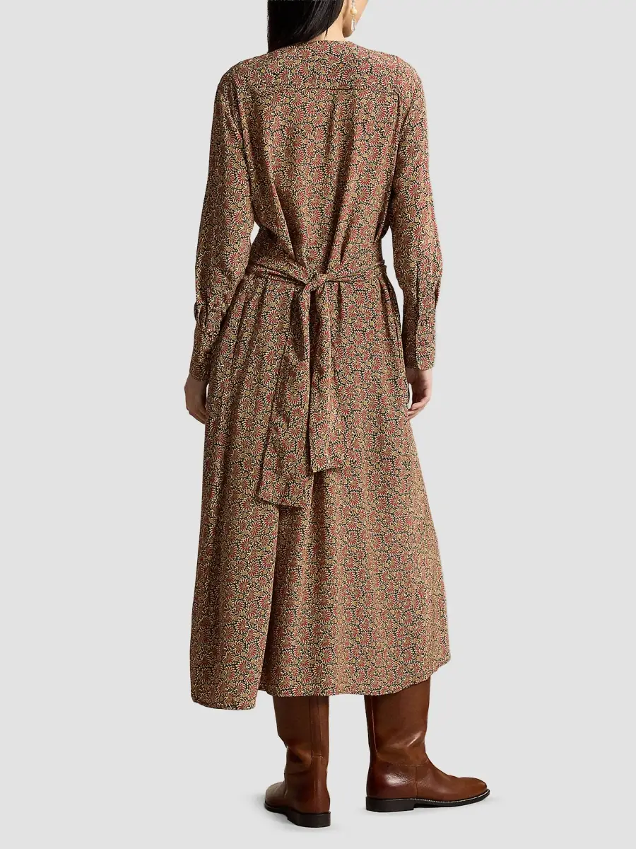 Polo Ralph Lauren Women's Printed Long-Sleeve Column Midi Dress | Thumbnail 3 Polo Ralph Lauren Women's Printed Long-Sleeve Column Midi Dress | Thumbnail 3