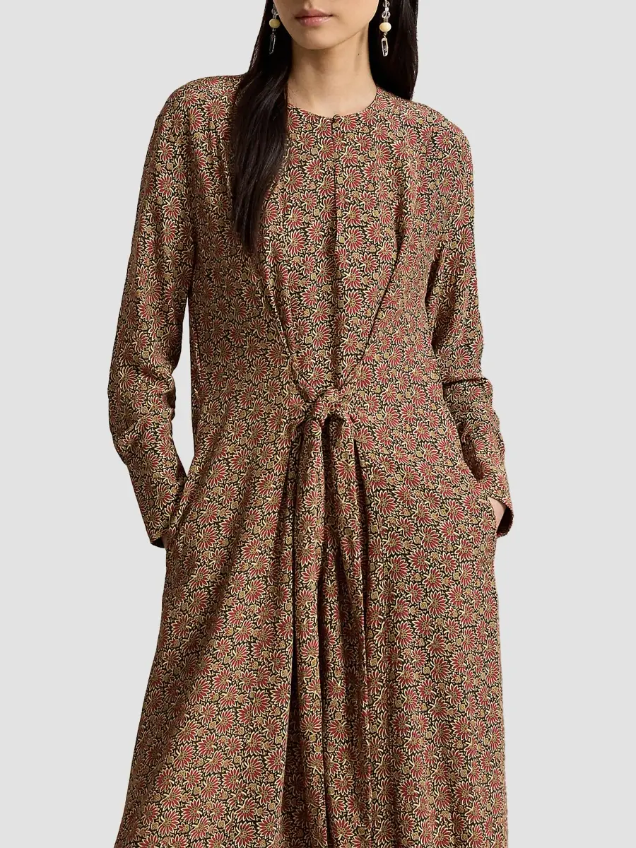 Polo Ralph Lauren Women's Printed Long-Sleeve Column Midi Dress | Thumbnail 5 Polo Ralph Lauren Women's Printed Long-Sleeve Column Midi Dress | Thumbnail 5