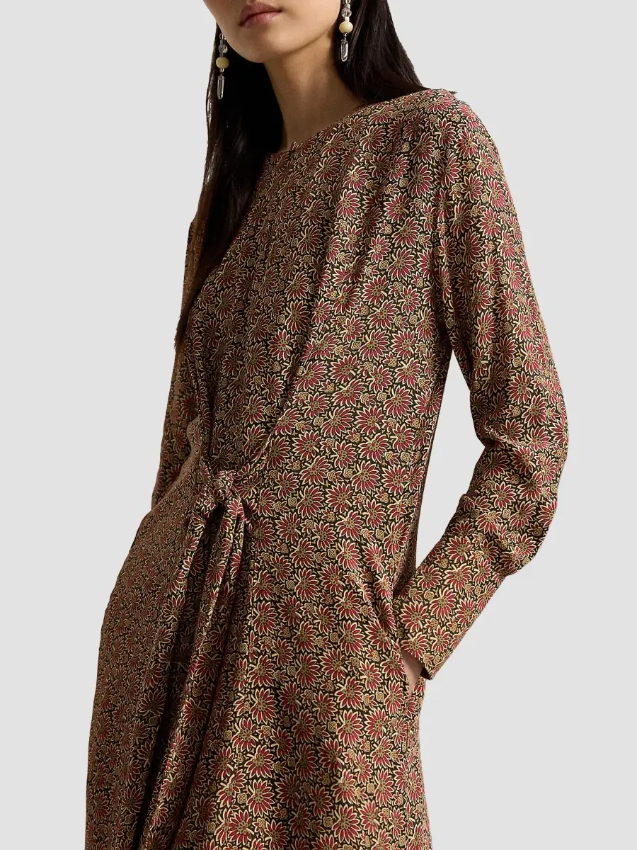 Polo Ralph Lauren Women's Printed Long-Sleeve Column Midi Dress | Thumbnail 6 Polo Ralph Lauren Women's Printed Long-Sleeve Column Midi Dress | Thumbnail 6