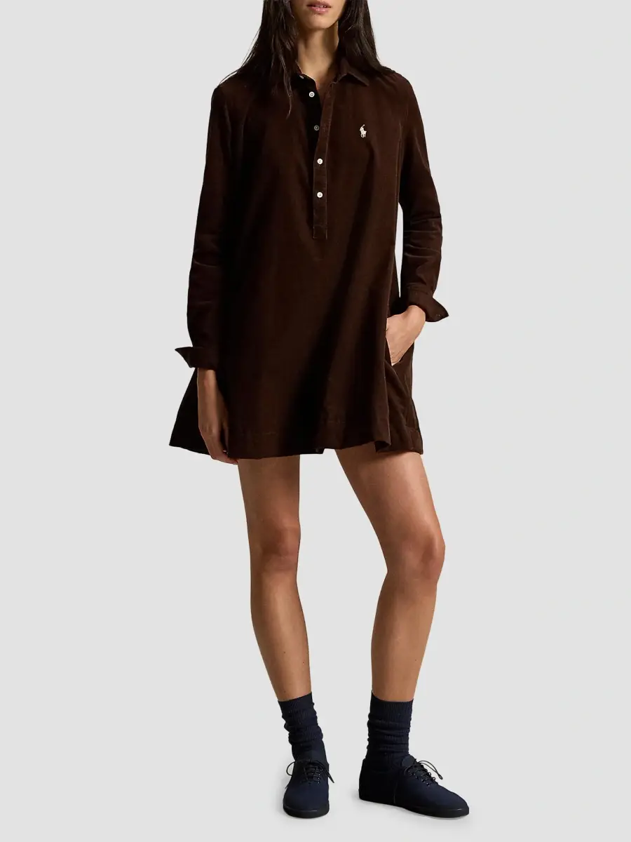 Polo Ralph Lauren Women's 21 Wale Corduroy Collared Mini Dress | Thumbnail 2 Polo Ralph Lauren Women's 21 Wale Corduroy Collared Mini Dress | Thumbnail 2