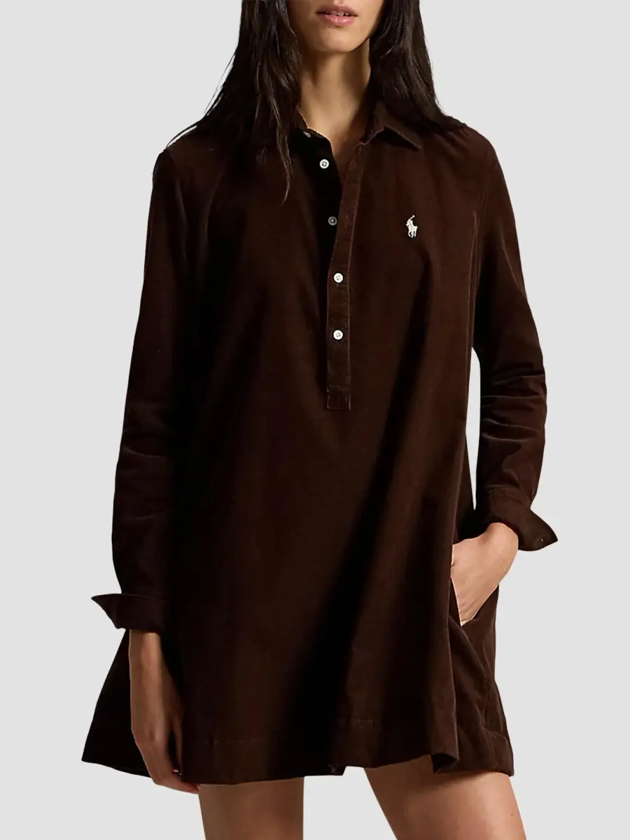 Polo Ralph Lauren Women's 21 Wale Corduroy Collared Mini Dress | Thumbnail 4 Polo Ralph Lauren Women's 21 Wale Corduroy Collared Mini Dress | Thumbnail 4