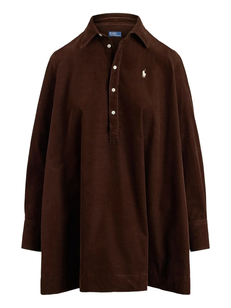 Polo Ralph Lauren Women's 21 Wale Corduroy Collared Mini Dress