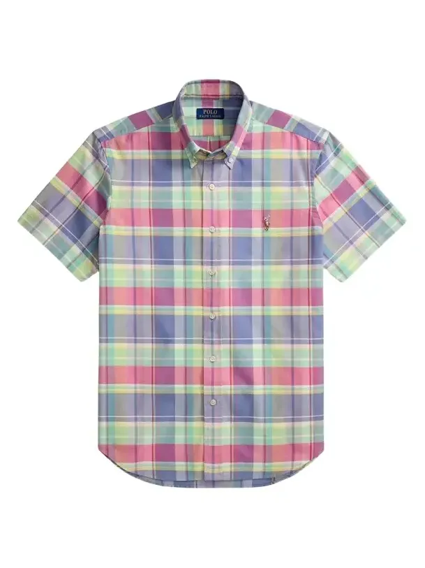 Men's Plaid Stretch-Cotton Oxford Shirt
