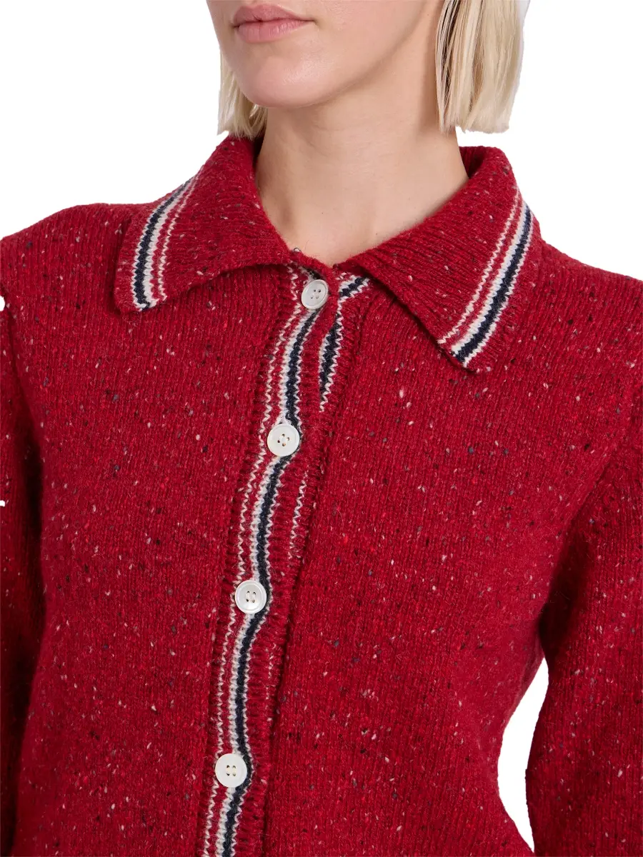 Thom Browne Women's Hector Wool-Mohair Pointelle Intarsia Cardigan | Thumbnail 6 Thom Browne Women's Hector Wool-Mohair Pointelle Intarsia Cardigan | Thumbnail 6