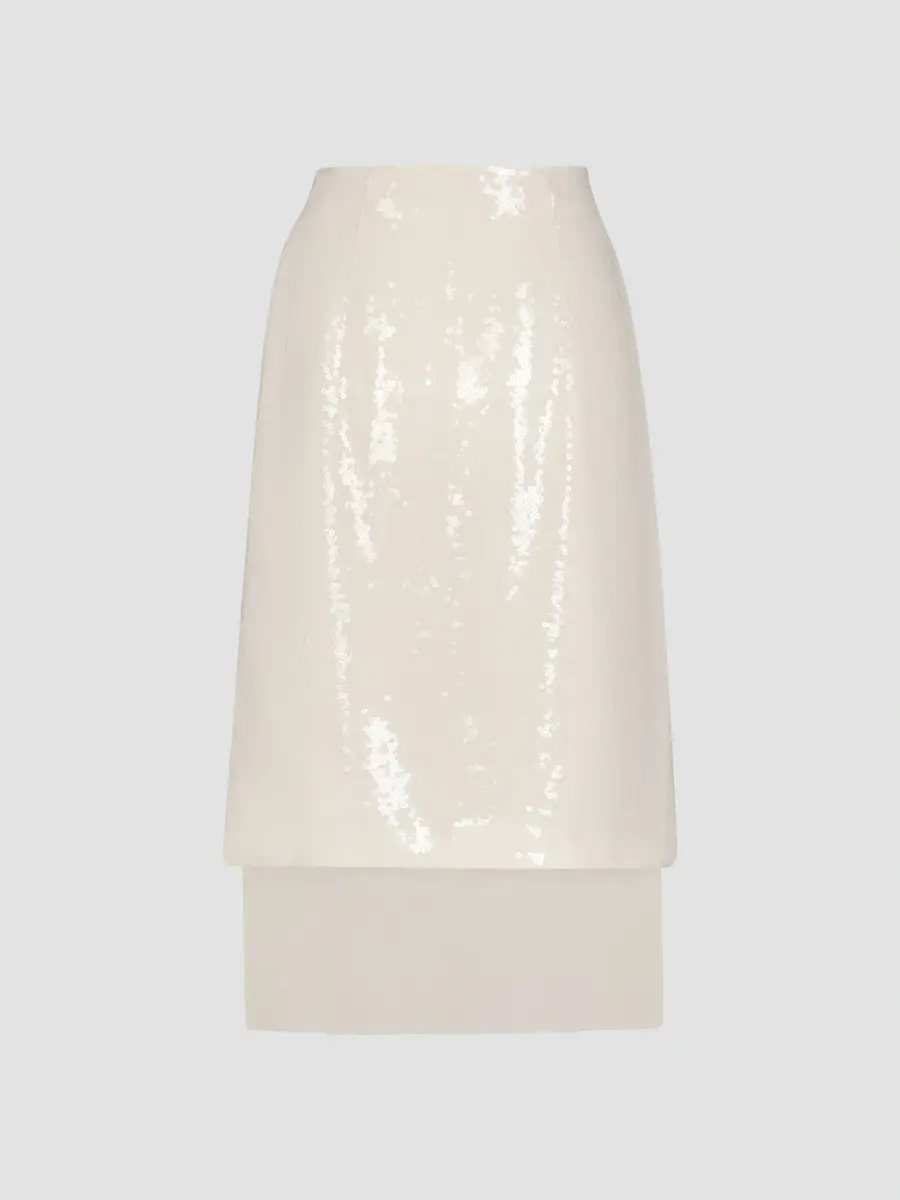 Frame Women's The Sequin Starlight Layered Silk Midi Skirt | Thumbnail 9