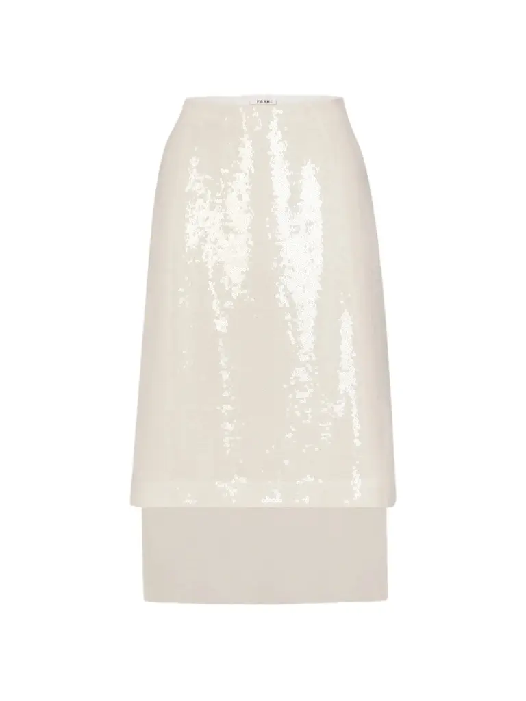 Women's The Sequin Starlight Layered Silk Midi Skirt