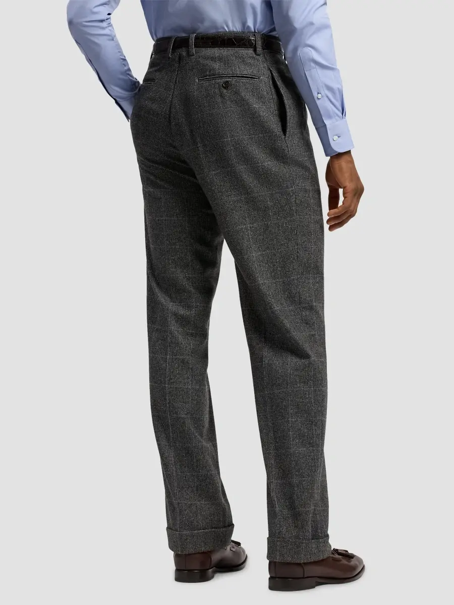 Ralph Lauren Purple Label Men's Glenn Checked Wool-Cashmere Trousers | Thumbnail 3