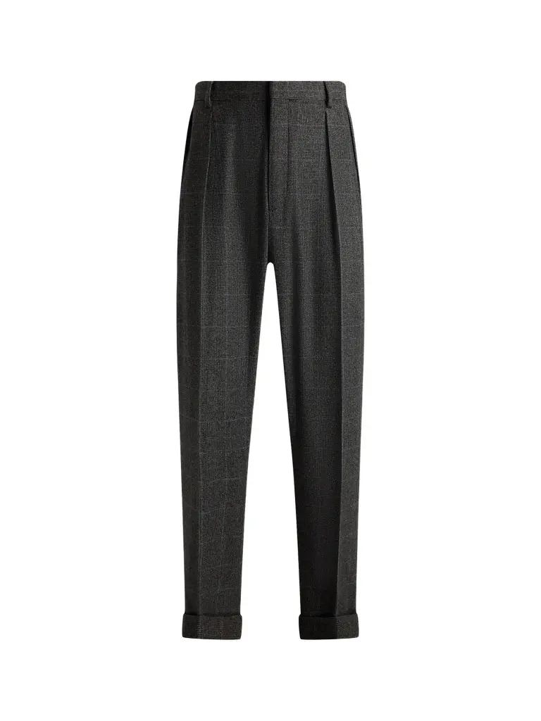 Men's Glenn Checked Wool-Cashmere Trousers Men's Glenn Checked Wool-Cashmere Trousers