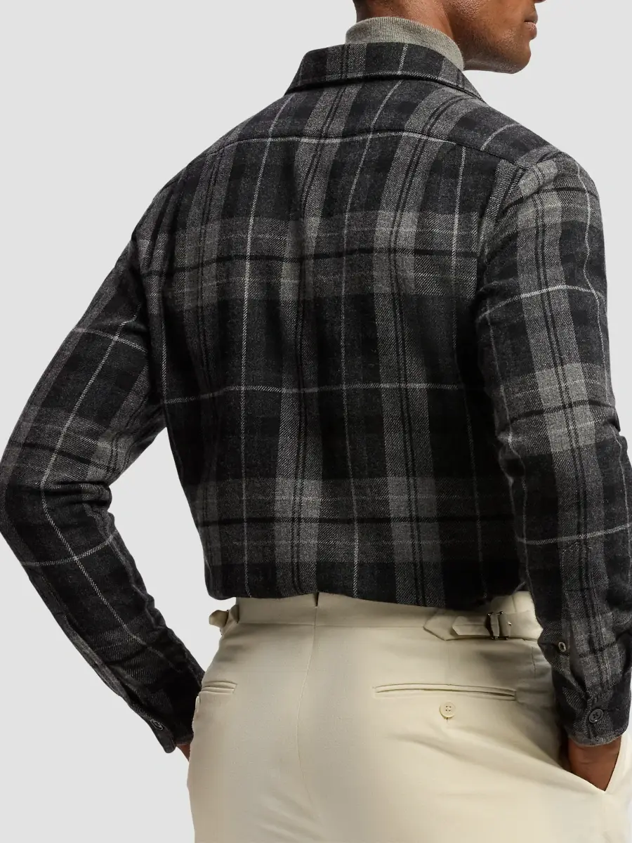 Polo Ralph Lauren Men's Plaid Wool-Cashmere Shirt | Thumbnail 3 Polo Ralph Lauren Men's Plaid Wool-Cashmere Shirt | Thumbnail 3
