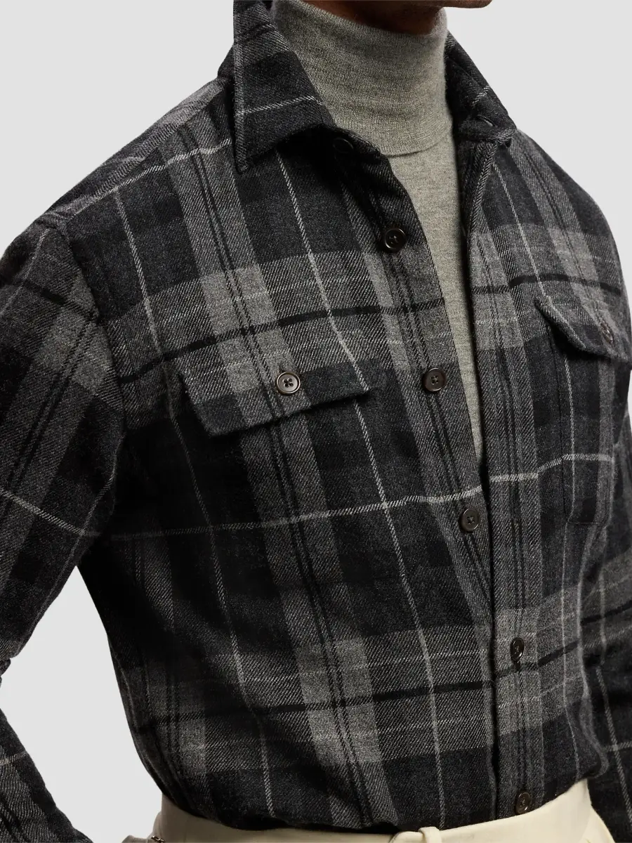 Polo Ralph Lauren Men's Plaid Wool-Cashmere Shirt | Thumbnail 5 Polo Ralph Lauren Men's Plaid Wool-Cashmere Shirt | Thumbnail 5