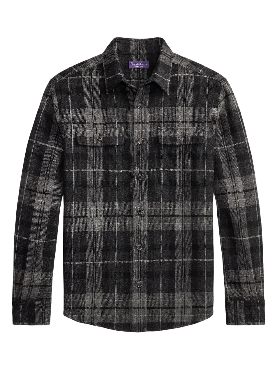 Men's Plaid Wool-Cashmere Shirt Men's Plaid Wool-Cashmere Shirt