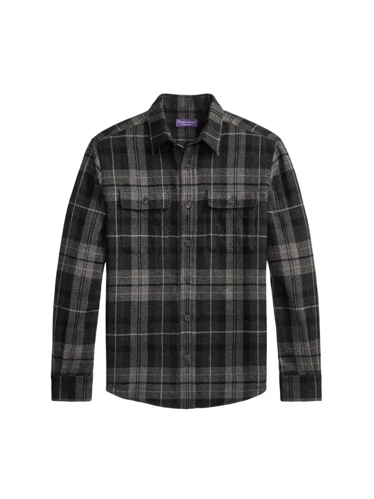 Men's Plaid Wool-Cashmere Shirt Men's Plaid Wool-Cashmere Shirt