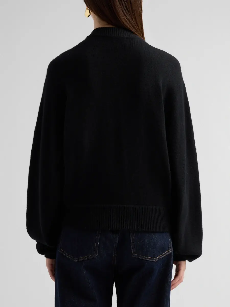 Frame Women's Contrast Rib-Knit Cashmere Cardigan | Thumbnail 3