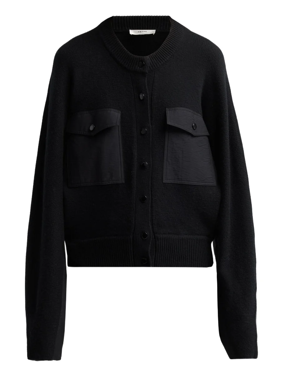 Women's Contrast Rib-Knit Cashmere Cardigan