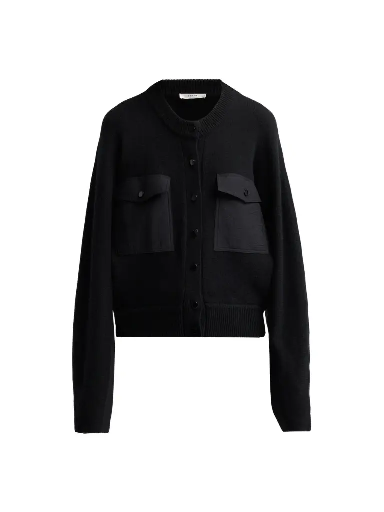 Women's Contrast Rib-Knit Cashmere Cardigan