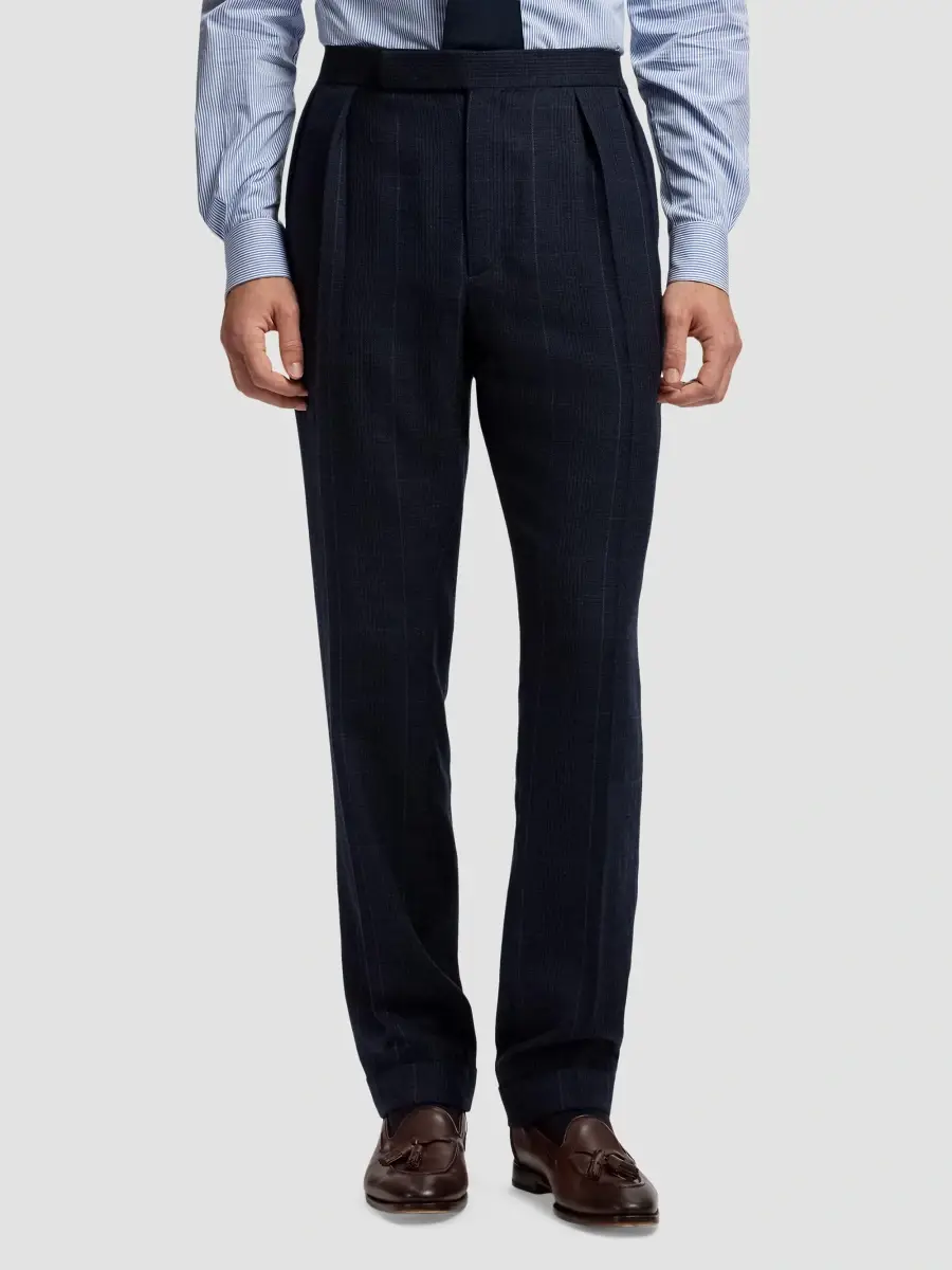 Ralph Lauren Purple Label Men's Gregory Glen-Checked Cashmere Straight Trousers | Thumbnail 4 Ralph Lauren Purple Label Men's Gregory Glen-Checked Cashmere Straight Trousers | Thumbnail 4