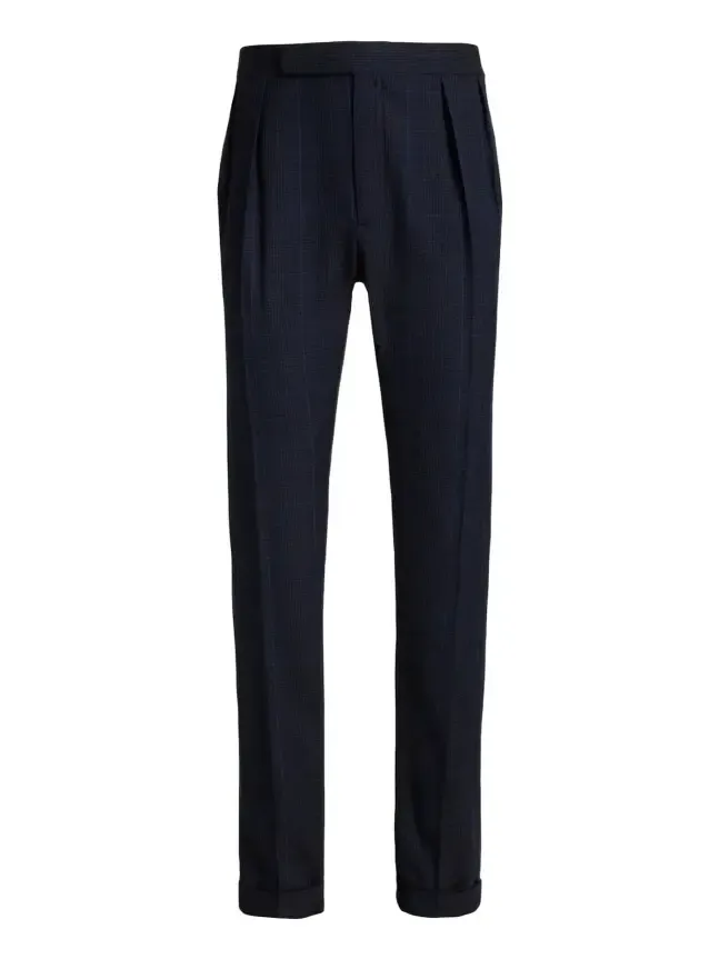 Ralph Lauren Purple Label Men's Gregory Glen-Checked Cashmere Straight Trousers