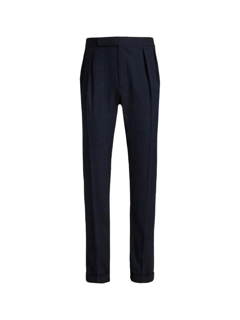 Men's Gregory Glen-Checked Cashmere Straight Trousers
