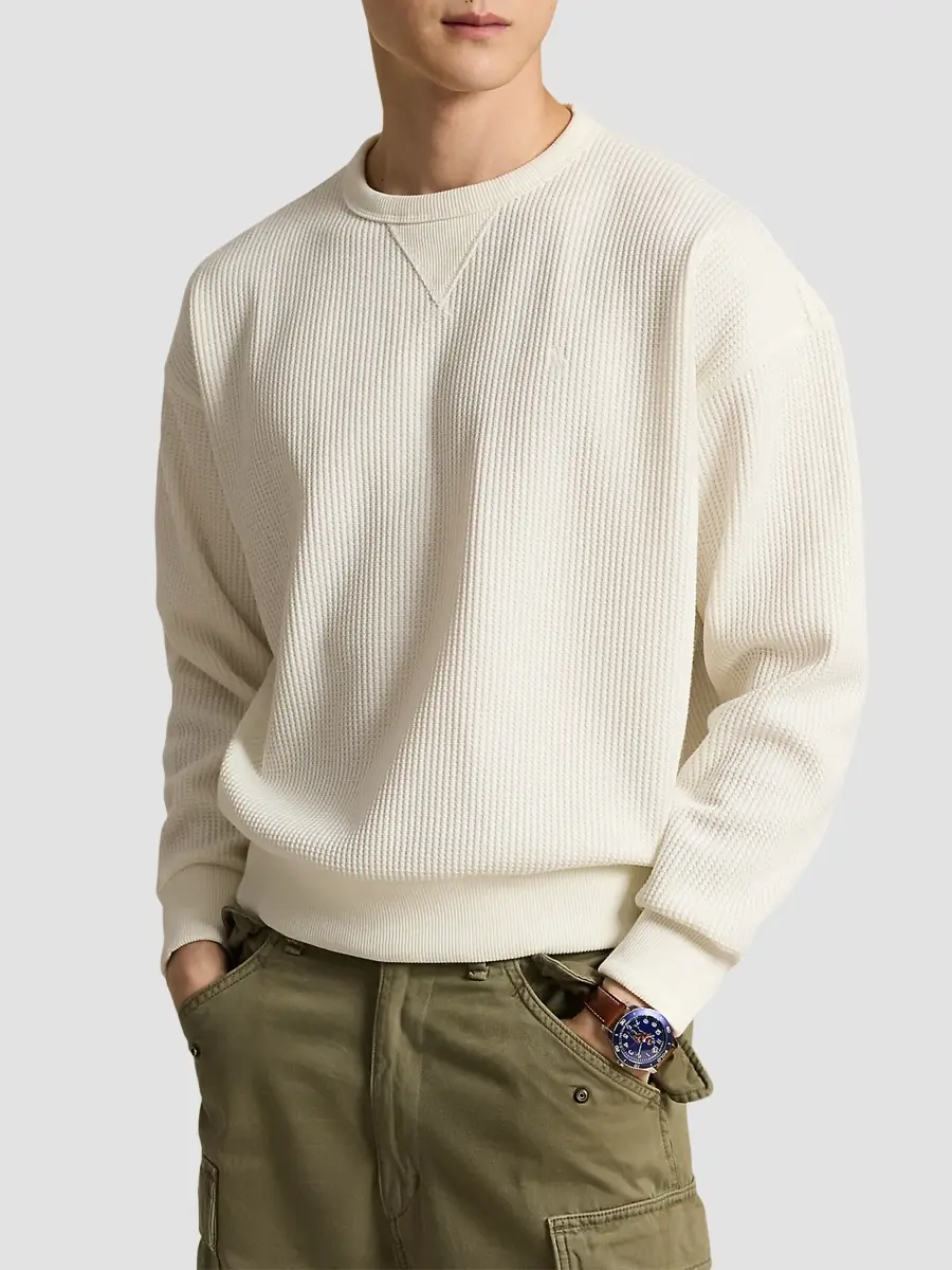 Polo Ralph Lauren Men's Waffle-Knit Sweatshirt | Thumbnail 4 Polo Ralph Lauren Men's Waffle-Knit Sweatshirt | Thumbnail 4