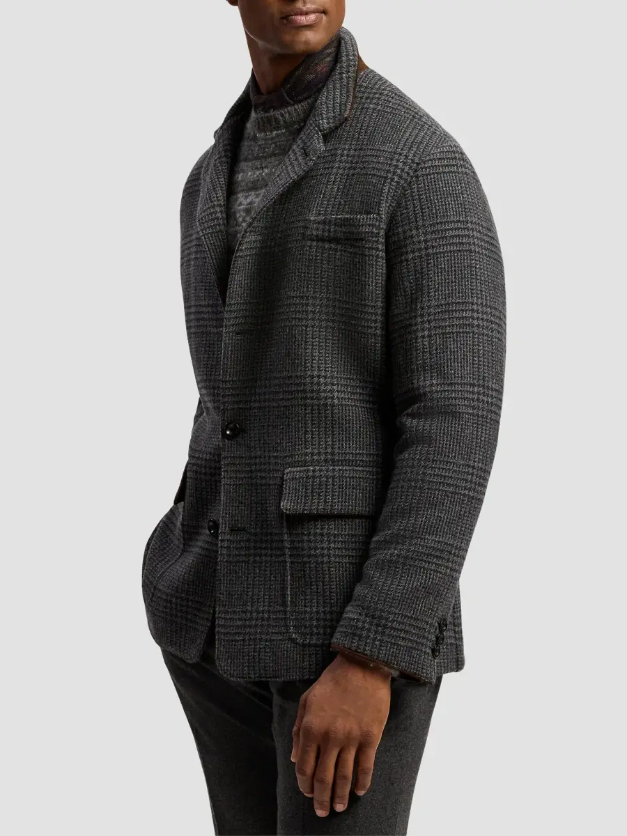 Ralph Lauren Purple Label Men's The Stables Glen Check Wool-Cashmere Jacket | Thumbnail 5