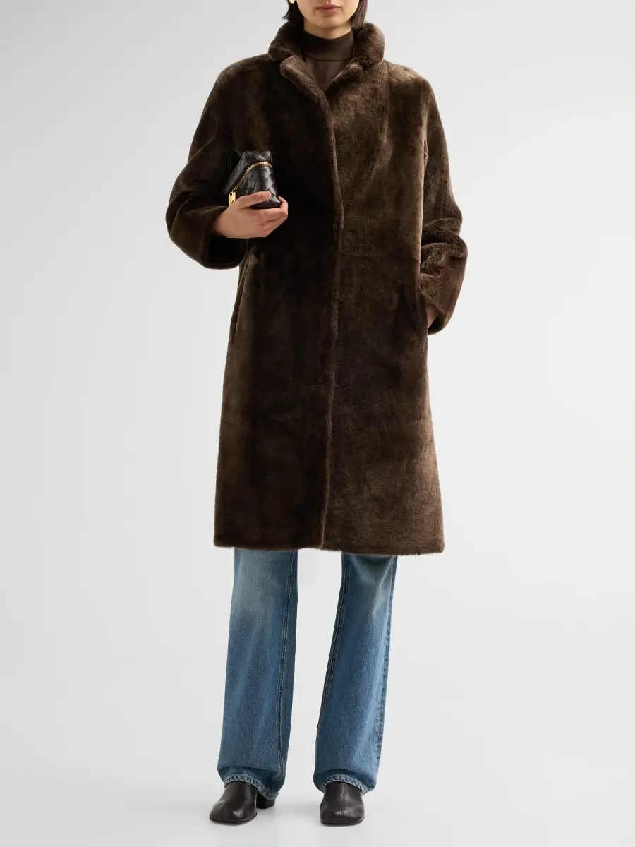 Yves Salomon Women's Shearling Reversible Coat | Thumbnail 2