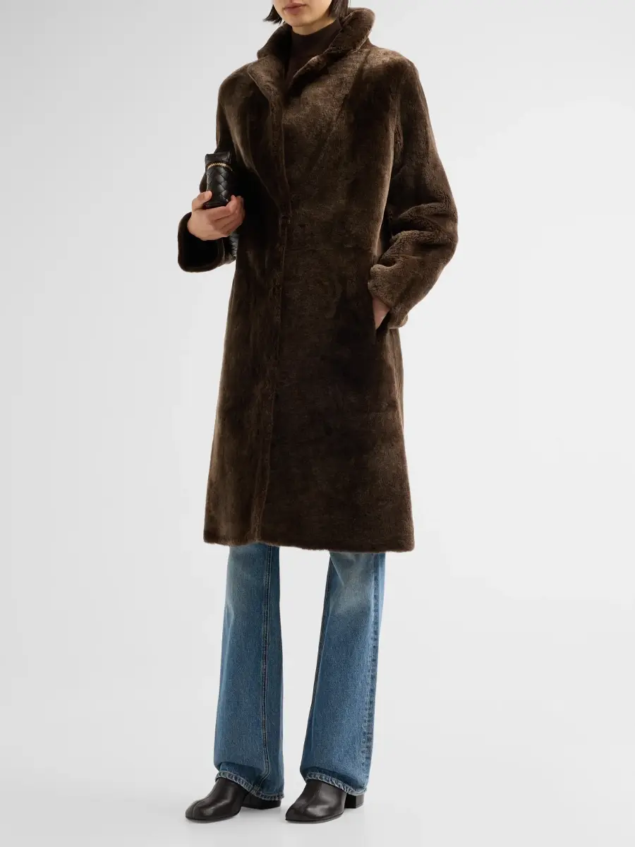 Yves Salomon Women's Shearling Reversible Coat | Thumbnail 4