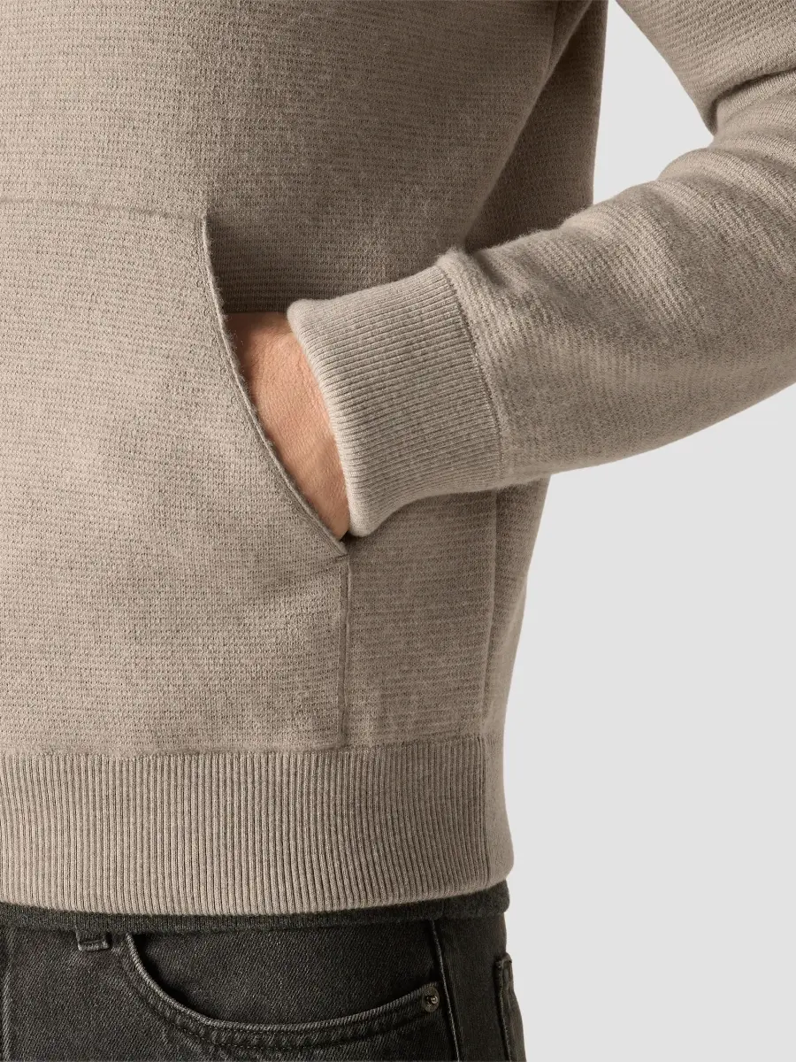 Zegna Men's Cashmere and Cotton Full Zip Hoodie | Thumbnail 4 Zegna Men's Cashmere and Cotton Full Zip Hoodie | Thumbnail 4