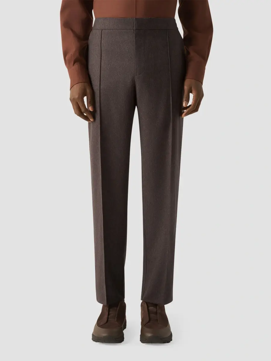 Zegna Men's Wool, Silk and Cashmere Pants - Dark Brown | Thumbnail 2 Zegna Men's Wool, Silk and Cashmere Pants - Dark Brown | Thumbnail 2