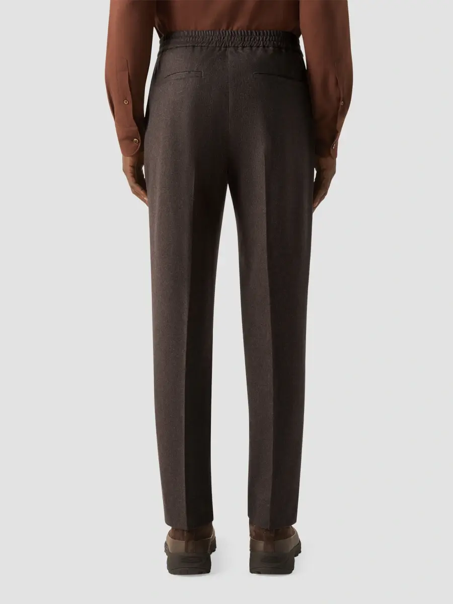 Zegna Men's Wool, Silk and Cashmere Pants - Dark Brown | Thumbnail 4 Zegna Men's Wool, Silk and Cashmere Pants - Dark Brown | Thumbnail 4
