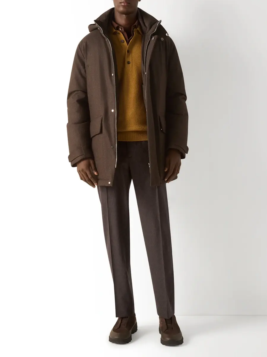Zegna Men's Wool, Silk and Cashmere Pants - Dark Brown | Thumbnail 6 Zegna Men's Wool, Silk and Cashmere Pants - Dark Brown | Thumbnail 6