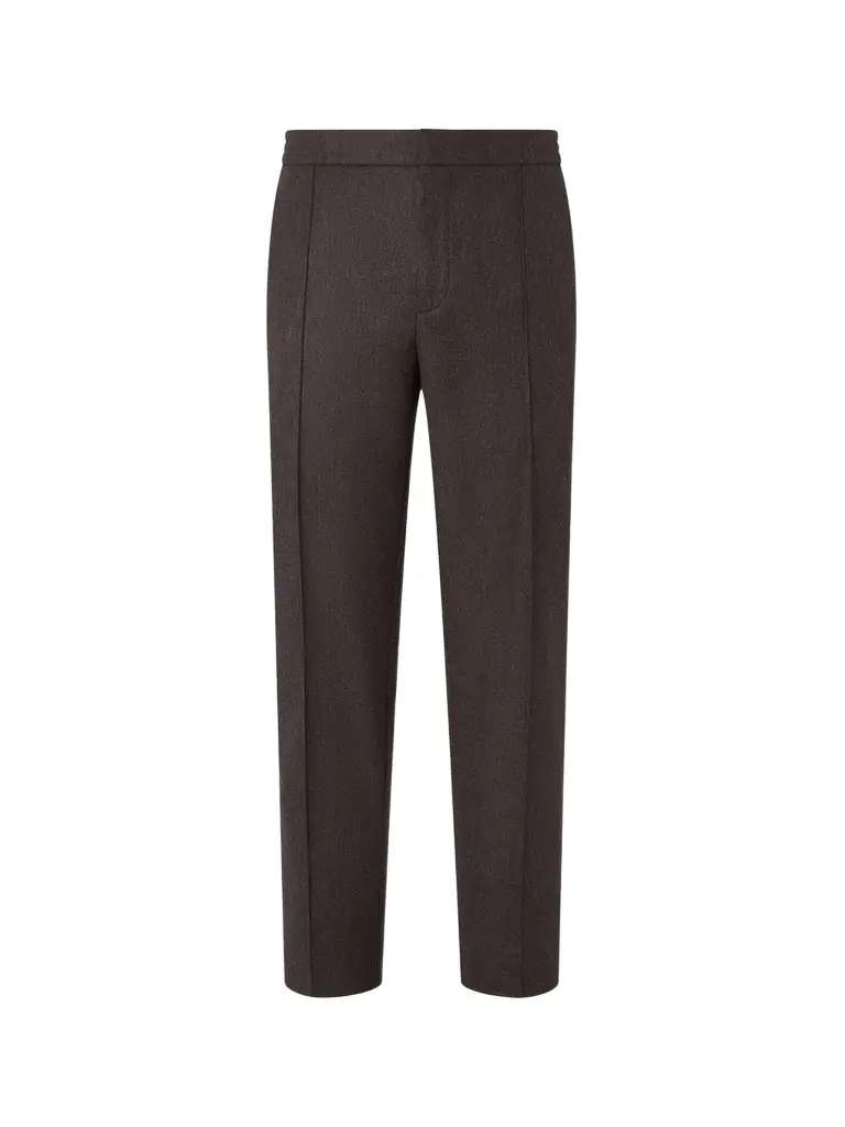 Zegna Men's Wool, Silk and Cashmere Pants - Dark Brown