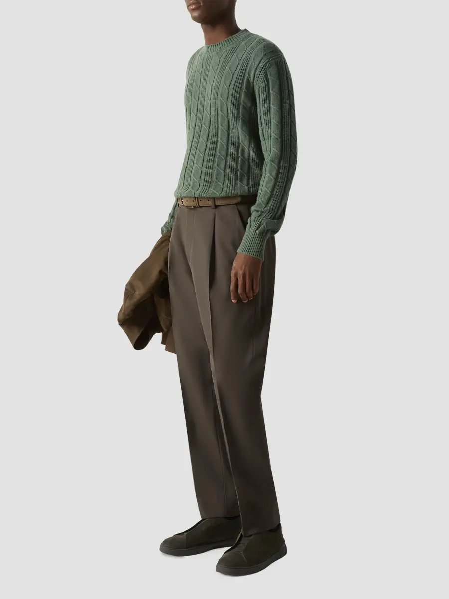 Zegna Men's Oasi Cashmere Crewneck Sweater | Thumbnail 6