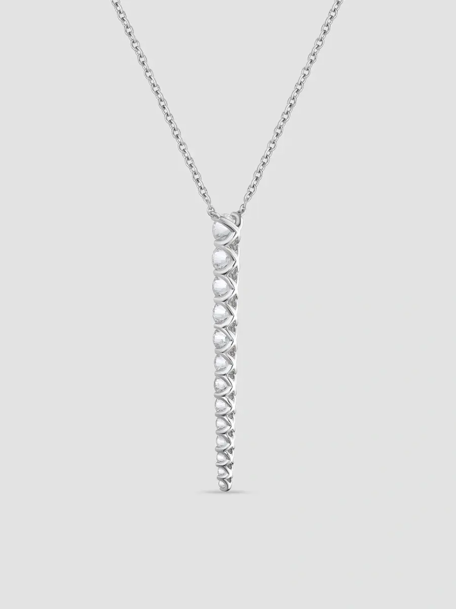 Mémoire Women's Identity 18K White Gold & 1.18-1.23 TCW Diamond Linear Pendant Necklace | Thumbnail 2