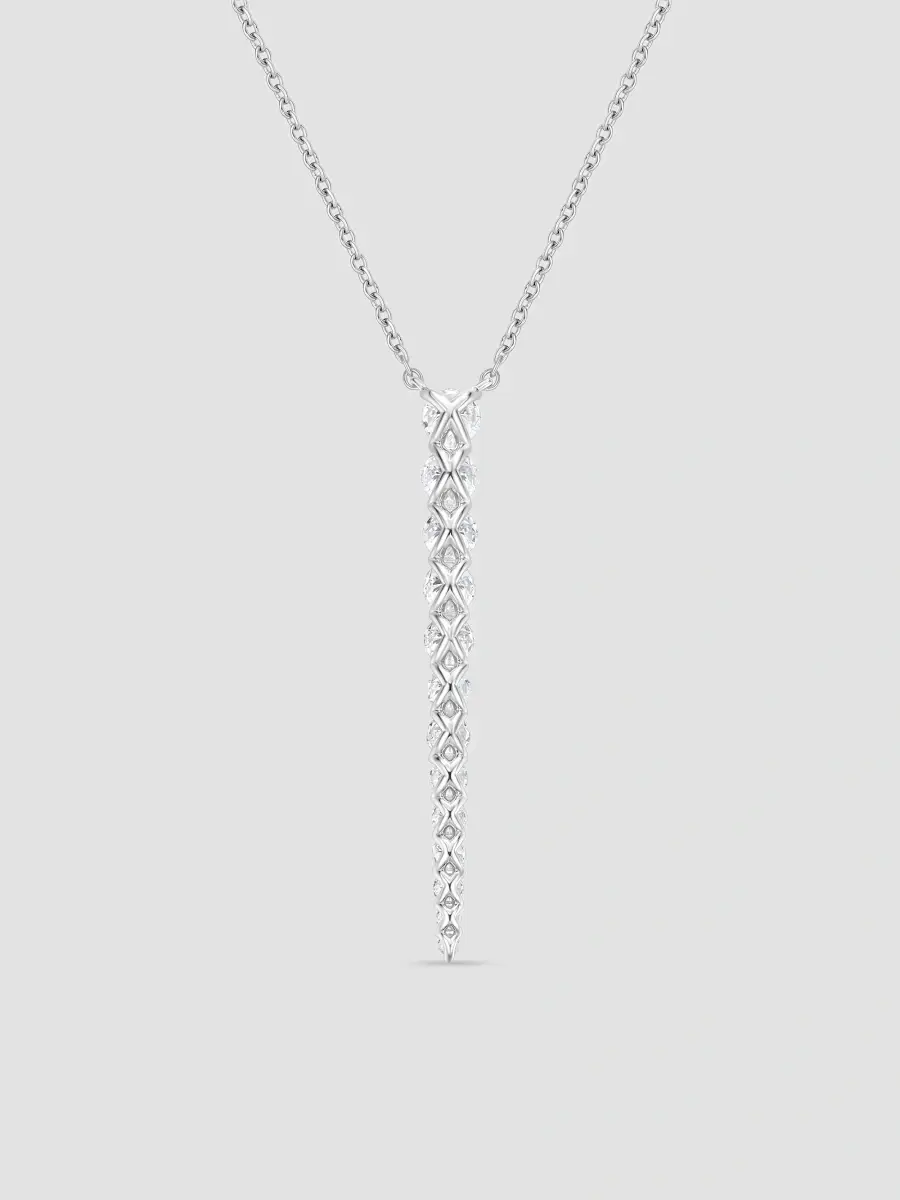 Mémoire Women's Identity 18K White Gold & 1.18-1.23 TCW Diamond Linear Pendant Necklace | Thumbnail 3