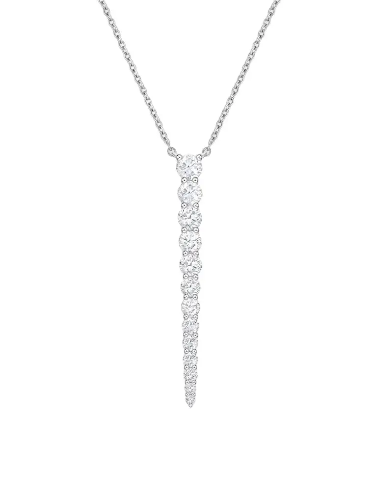 Women's Identity 18K White Gold & 1.18-1.23 TCW Diamond Linear Pendant Necklace Women's Identity 18K White Gold & 1.18-1.23 TCW Diamond Linear Pendant Necklace