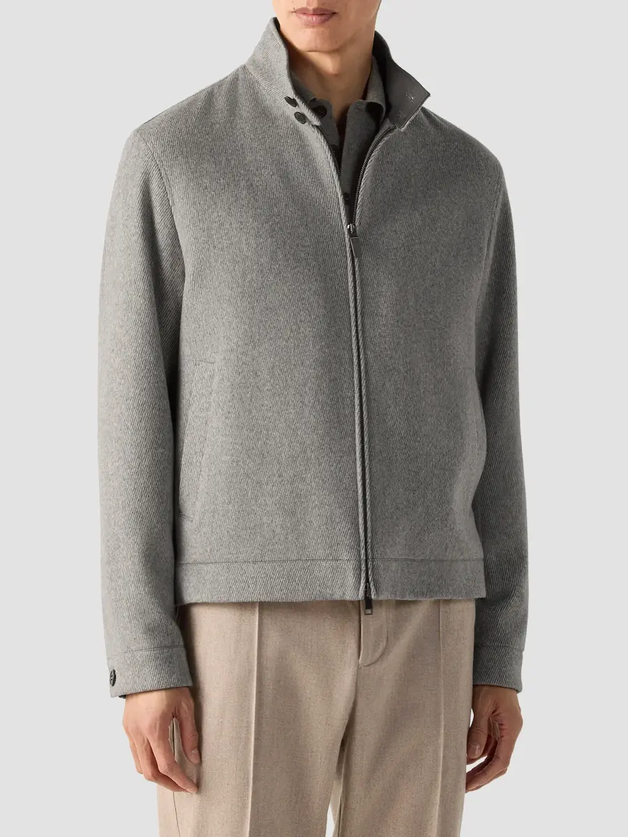 Zegna Men's Wool and Cashmere Blouson Jacket | Thumbnail 3 Zegna Men's Wool and Cashmere Blouson Jacket | Thumbnail 3
