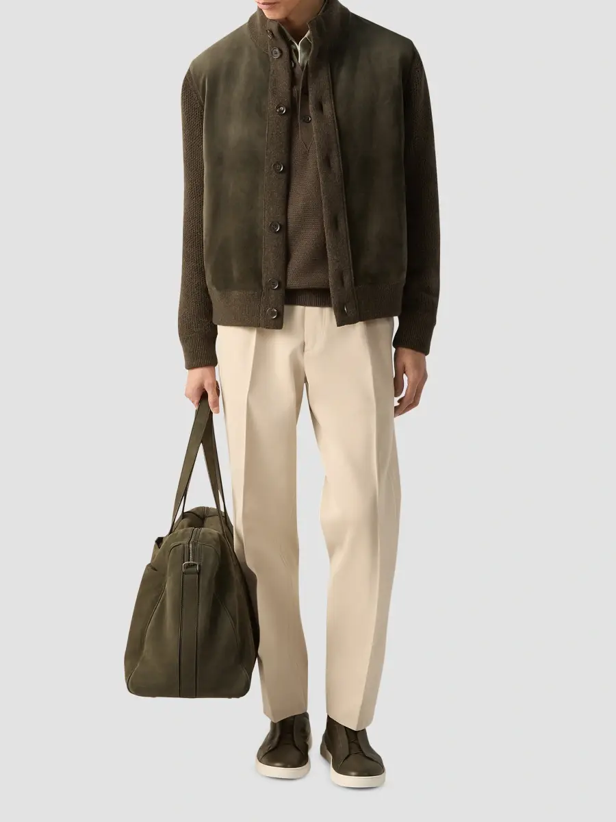 Zegna Men's Oasi Cashmere Blouson Sweater | Thumbnail 2